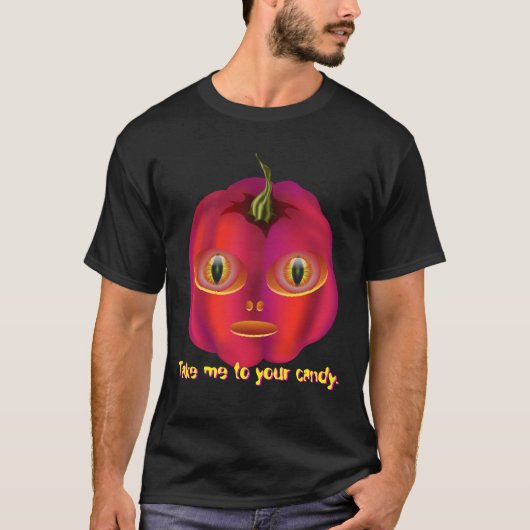 Alien Pumpkin Halloween T-Shirt (Vorderseite)