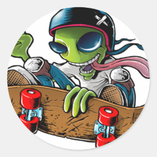 alien radio "sticker logo" runder aufkleber