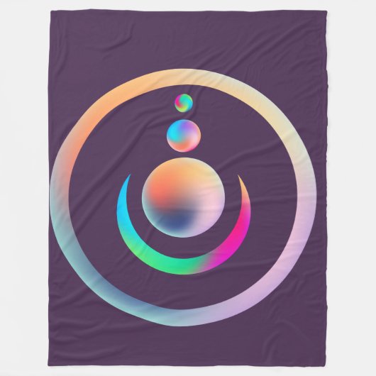 Alien Rainbow Crop Circles Fleecedecke (Vorderseite)