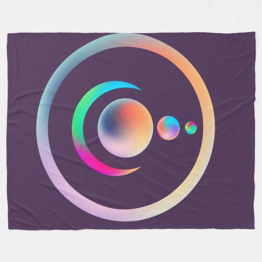Alien Rainbow Crop Circles Fleecedecke (Vorderseite (Horizontal))