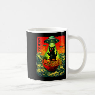 Alien Ramen Katze Ufo Japanische Retro Art Geschen Kaffeetasse