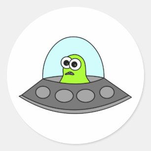 Alien Raumfahrt Runder Aufkleber