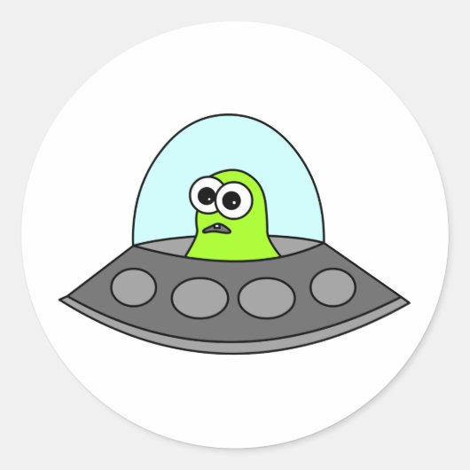Alien Raumfahrt Runder Aufkleber (Vorderseite)