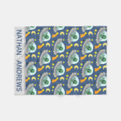 Alien Raumfahrt und Sterne Personalisiert Fleecedecke (Vorderseite (Horizontal))