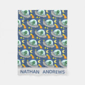 Alien Raumfahrt und Sterne Personalisiert Fleecedecke (Vorderseite)