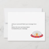 Alien Raumschiff Geburtstag vielen Dank Dankeskarte (Rückseite)