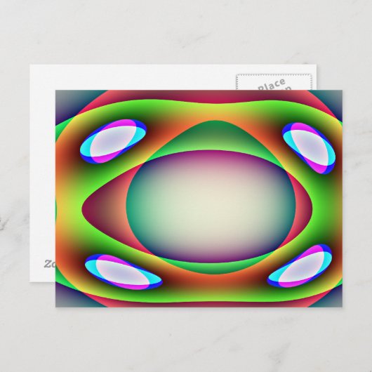 Alien Raumschiff Postkarte (Vorne/Hinten)