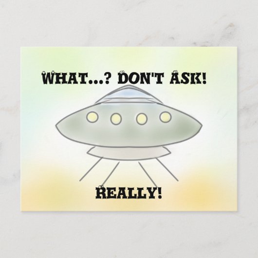 Alien Raumschiff Postkarte (Vorderseite)