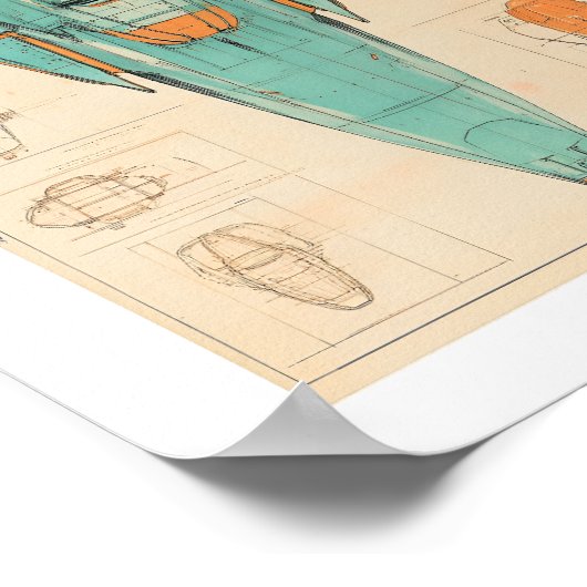 Alien Raumschiff Print, Value Poster Paper (Matte) (Ecke)