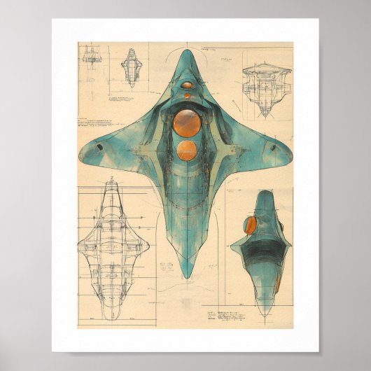 Alien Raumschiff Print, Value Poster Paper (Matte) (Vorne)