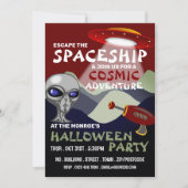 Alien Raumschiff Thema, Escape Room, Halloween Einladung (Vorderseite)