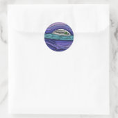 Alien Raumschiff UAP paranormal Runder Aufkleber (Tasche)
