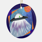 Alien Raumschiff UFO Space Keramik Ornament (Links)