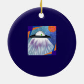 Alien Raumschiff UFO Space Keramik Ornament (Hinten)