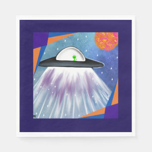Alien Raumschiff UFO Space Serviette