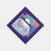 Alien Raumschiff UFO Space Serviette (Ecke)
