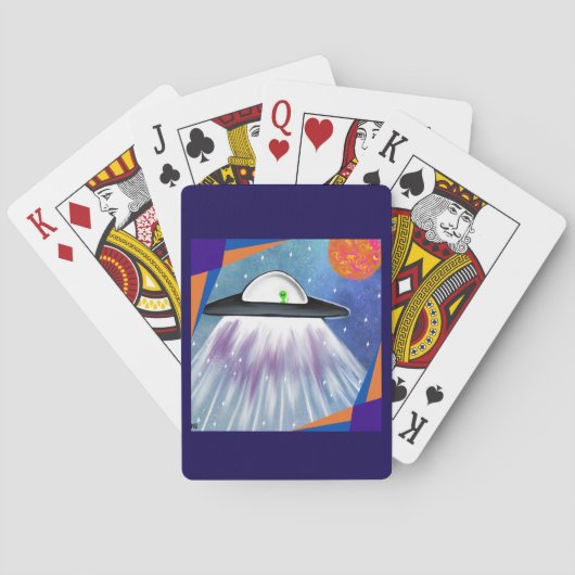 Alien Raumschiff UFO Space Spielkarten (Rückseite)