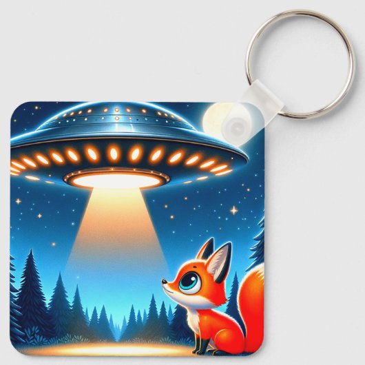 Alien Raumschiff und Fox Schlüsselanhänger (Rückseite)