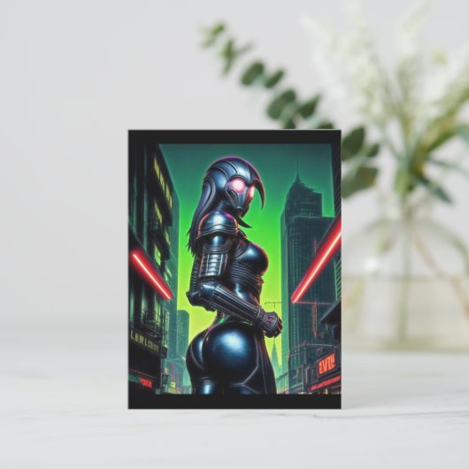 Alien Raven 02 Postkarte (Stehend Vorderseite)