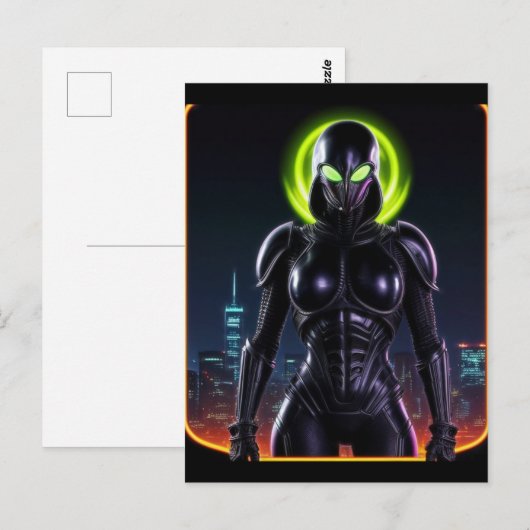 Alien Raven 04 Postkarte (Vorne/Hinten)