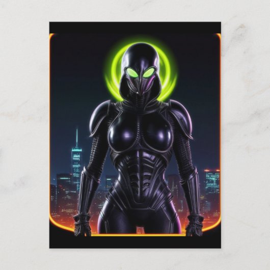 Alien Raven 04 Postkarte (Vorderseite)
