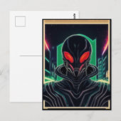 Alien Raven 05 Postkarte (Vorne/Hinten)