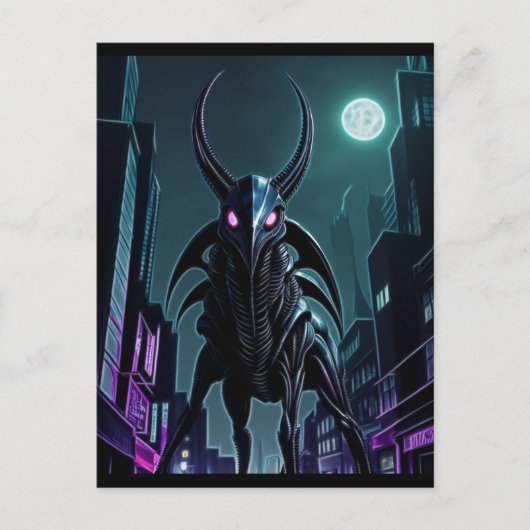 Alien Raven 06 Postkarte (Vorderseite)