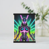 Alien Raven 09 Postkarte (Stehend Vorderseite)