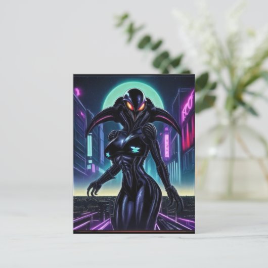 Alien Raven 10 Postkarte (Stehend Vorderseite)