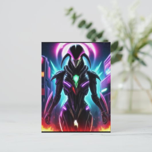Alien Raven 16 Postkarte (Stehend Vorderseite)