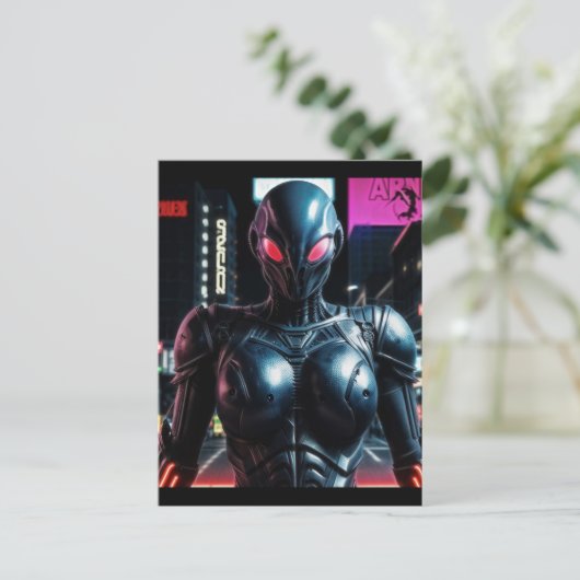 Alien Raven 25 Postkarte (Stehend Vorderseite)