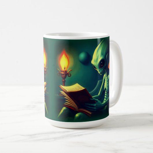 ALIEN READING KAFFEETASSE (VorderseiteRechts)