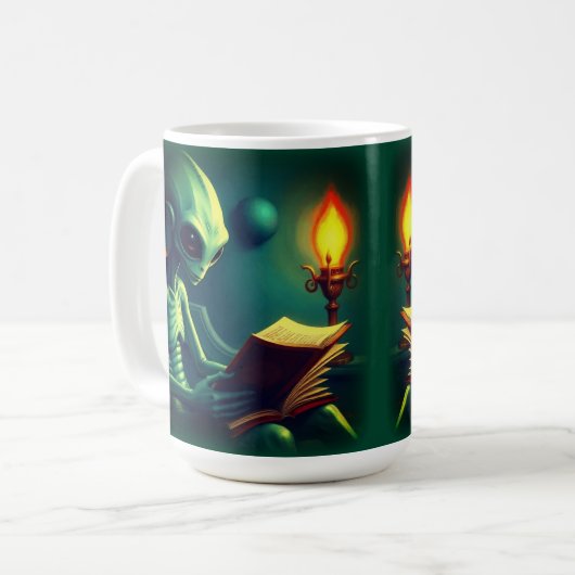 ALIEN READING KAFFEETASSE (Vorderseite Links)