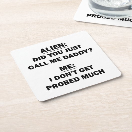 Alien Rechteckiger Pappuntersetzer (angewinkelt)