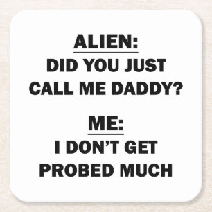 Alien Rechteckiger Pappuntersetzer