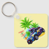 Alien Riding a Mini Schlüsselanhänger (Vorderseite)