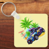 Alien Riding a Mini Schlüsselanhänger (Vorderseite)