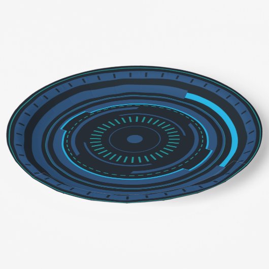 Alien Robot Eye Pappteller (Schrägansicht)