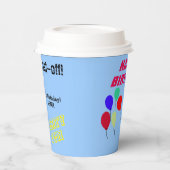 Alien Robot Girl Birthday Balloons Pappbecher (Links)