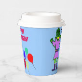 Alien Robot Girl Birthday Balloons Pappbecher (Rechts)