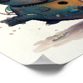 "Alien Robot in Spaceship" - Wasserfarbenplakat Poster (Ecke)
