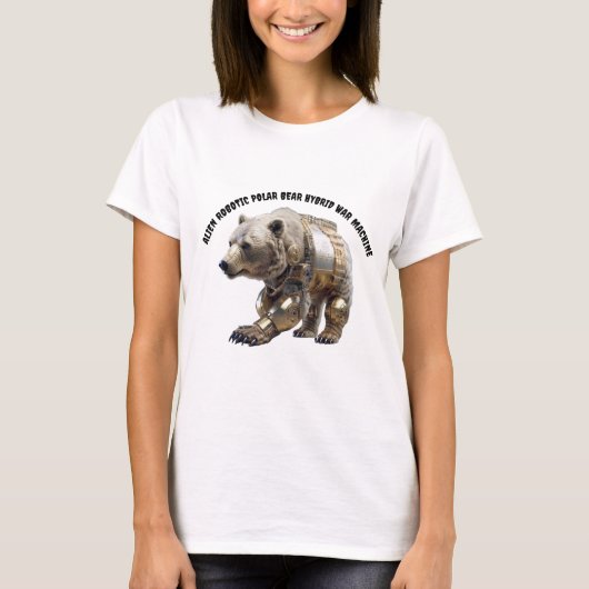 Alien Robotic Polar Bear Hybrid T-Shirt (Vorderseite)