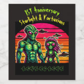 Alien Romance im kosmischen Himmel Weinetikett (Einzelnes Label)
