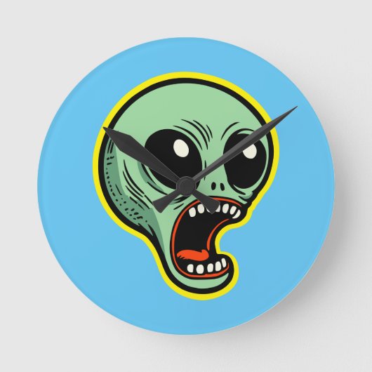 Alien Runde Wanduhr (Vorderseite)