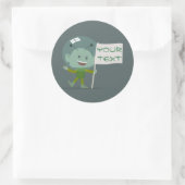 Alien Runder Aufkleber (Tasche)