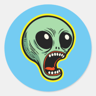 Alien Runder Aufkleber
