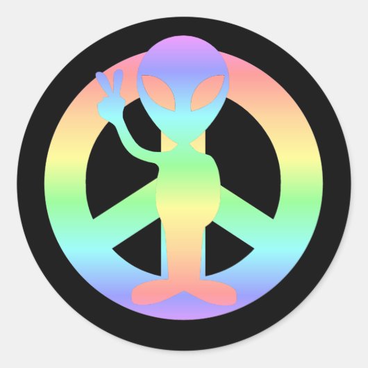 Alien Runder Aufkleber (Vorderseite)