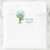 Alien Runder Aufkleber (Tasche)