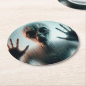 Alien Runder Pappuntersetzer (Angewinkelt)