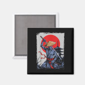 Alien Samurai Ufo Vintag Graphic Ukiyo-e Magnet (Vorderseite/Rückseite)